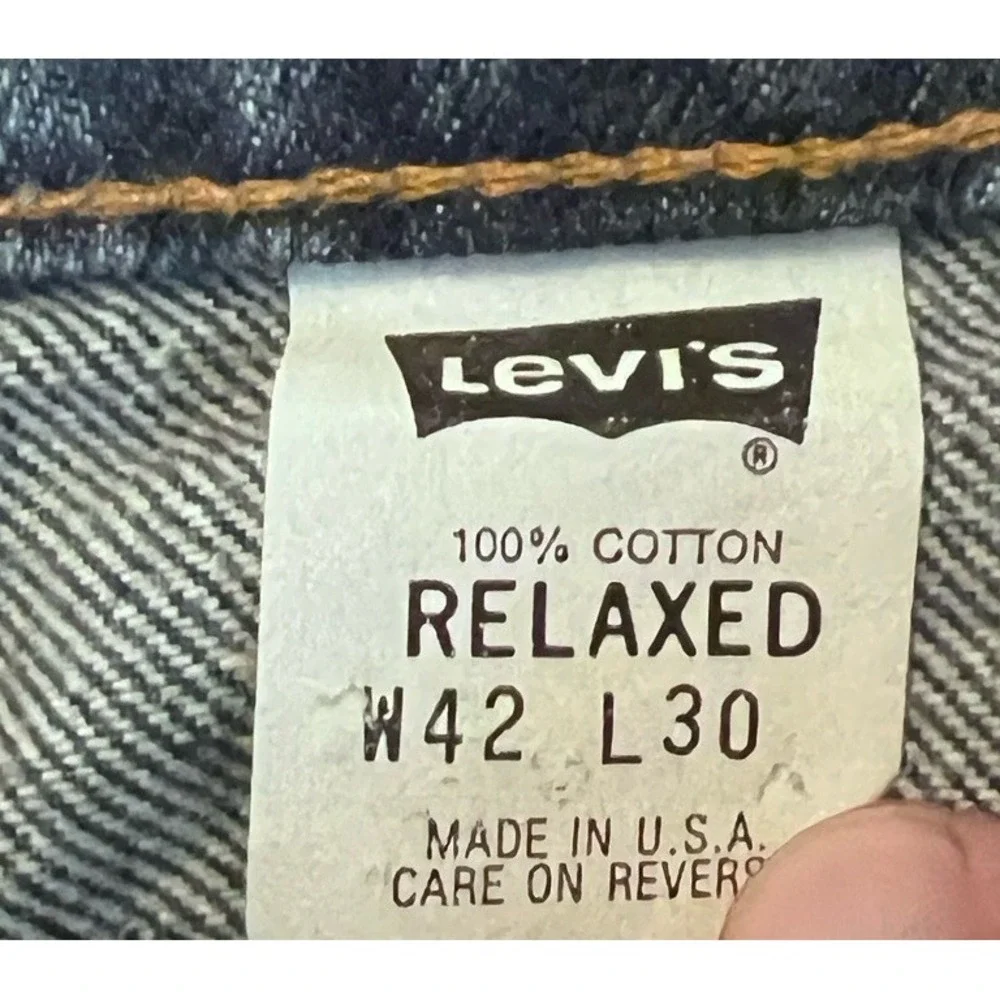 Vintage 90s LEVIS 540 BROWN TAB Relaxed‎ Fit Made In USA Blue Jeans 42X30